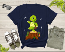 Load image into Gallery viewer, Cute Funny Green Dancing Turtle Tortoise on Brown Tree Root T-Shirt Turtle Lover Gift T Shirt for Men Women Kids Boys Girls Graphic Tshirt

