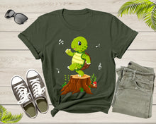 Load image into Gallery viewer, Cute Funny Green Dancing Turtle Tortoise on Brown Tree Root T-Shirt Turtle Lover Gift T Shirt for Men Women Kids Boys Girls Graphic Tshirt
