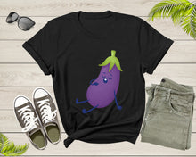 Load image into Gallery viewer, Cute Purple Sleeping Eggplant Vegetable Vegetarian Resting T-Shirt Eggplant Lover Gift T Shirt for Men Women Kids Boys Girls Graphic Tshirt
