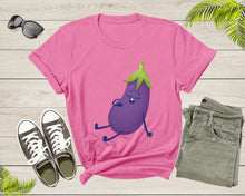 Load image into Gallery viewer, Cute Purple Sleeping Eggplant Vegetable Vegetarian Resting T-Shirt Eggplant Lover Gift T Shirt for Men Women Kids Boys Girls Graphic Tshirt
