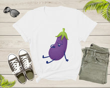 Load image into Gallery viewer, Cute Purple Sleeping Eggplant Vegetable Vegetarian Resting T-Shirt Eggplant Lover Gift T Shirt for Men Women Kids Boys Girls Graphic Tshirt

