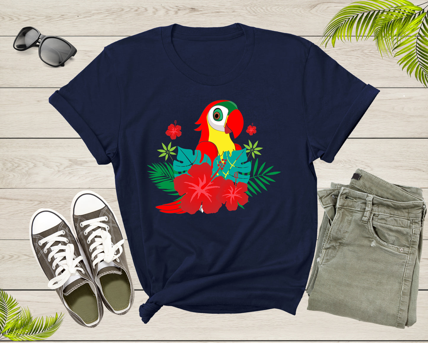 Cute Red Parrot Bird Lover Gift Women Men Boys Girls Kids T-Shirt Parrot Bird Lover Gift Tropical Cute Parrot Cockatoo Owner Animal Lover