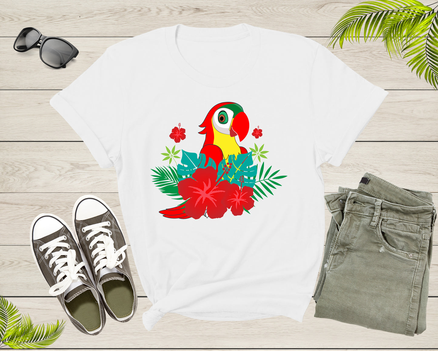 Cute Red Parrot Bird Lover Gift Women Men Boys Girls Kids T-Shirt Parrot Bird Lover Gift Tropical Cute Parrot Cockatoo Owner Animal Lover