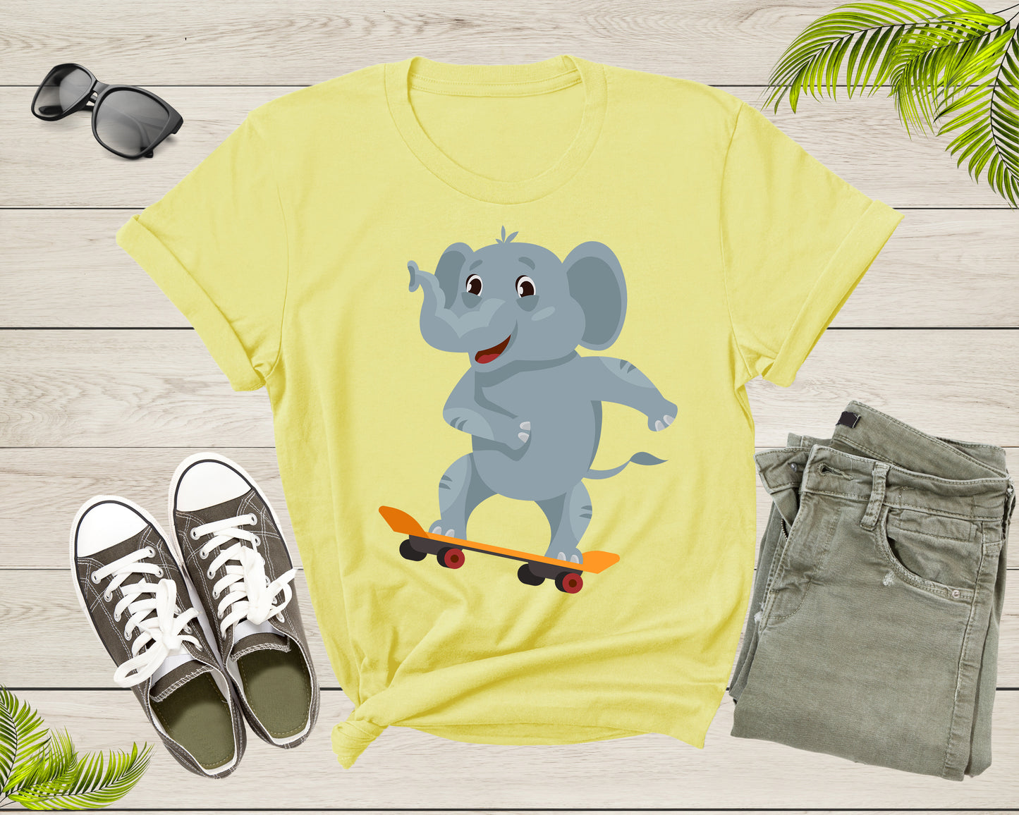 Cute Skateboarding Big Elephant Animal for Men Women Boys Girls T-Shirt Men Skateboarder Elephant Lover Gift T Shirt Graphic Tshirt