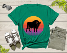 Load image into Gallery viewer, Cool Bull Cattle Animal Silhouette Farm Animal at Sunset T-Shirt Bull Shirt for Men Women Kids Boys Girls Teens Graphic Animal Gift Tshirt
