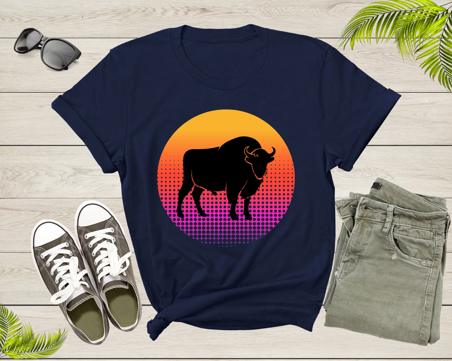 Cool Bull Cattle Animal Silhouette Farm Animal at Sunset T-Shirt Bull Shirt for Men Women Kids Boys Girls Teens Graphic Animal Gift Tshirt