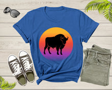 Load image into Gallery viewer, Cool Bull Cattle Animal Silhouette Farm Animal at Sunset T-Shirt Bull Shirt for Men Women Kids Boys Girls Teens Graphic Animal Gift Tshirt
