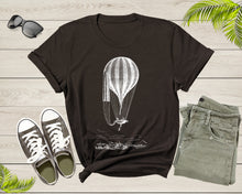 Load image into Gallery viewer, Black White Hot Air Balloon Art Drawing Flying In The Sky T-shirt Hot Balloon Lover Shirt For Men Women Kids Boys Girls Teens Gift Tshirt
