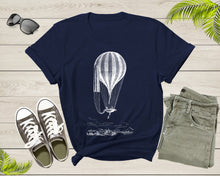 Load image into Gallery viewer, Black White Hot Air Balloon Art Drawing Flying In The Sky T-shirt Hot Balloon Lover Shirt For Men Women Kids Boys Girls Teens Gift Tshirt

