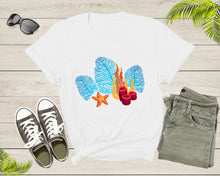 Load image into Gallery viewer, Bright Red Blue Coral Seaweed Marine Life Sea Life Starfish T-Shirt Coral Reef Shirt for Men Women Kids Boys Girls Teens Graphic Tshirt
