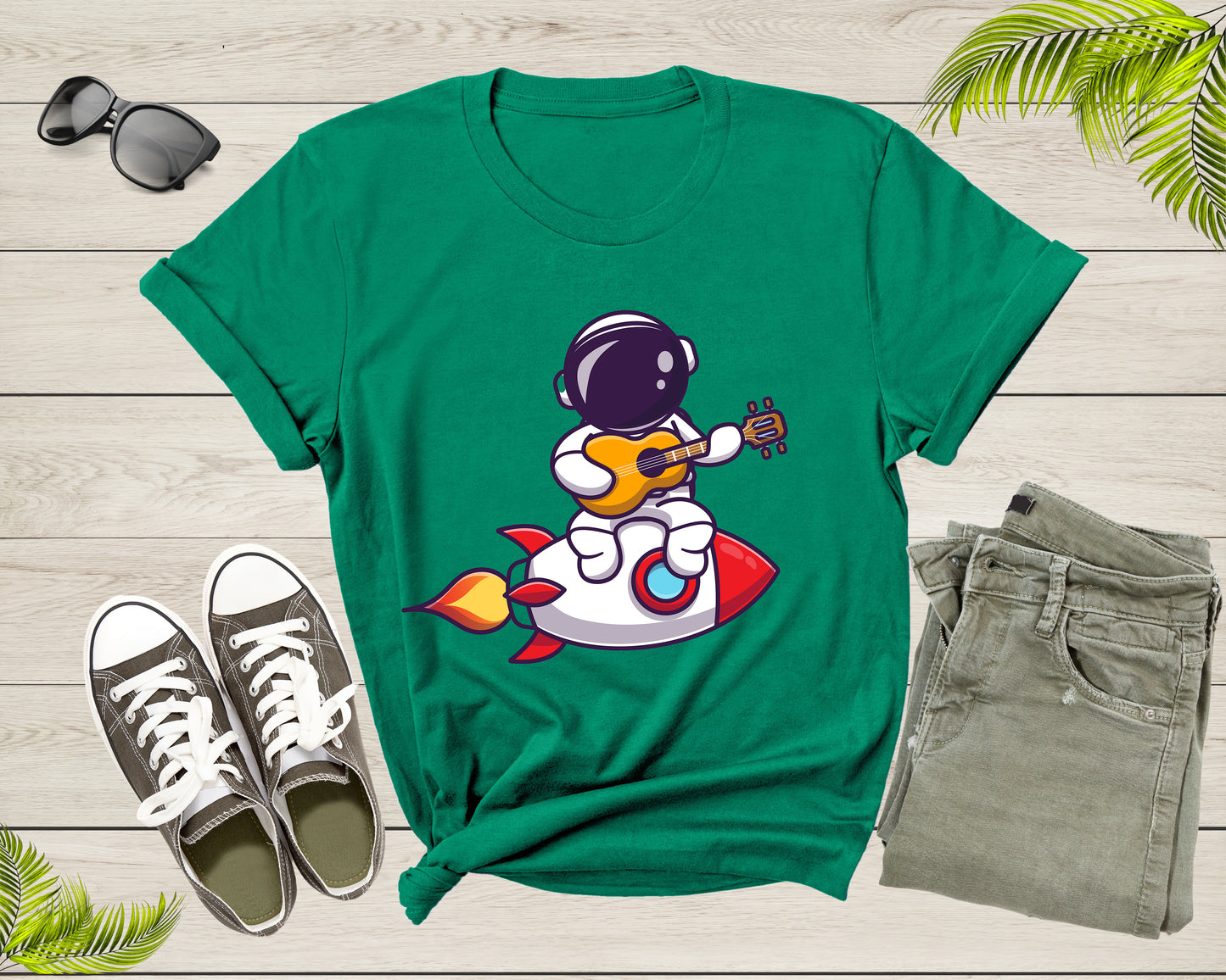 Astronaut Space Lovers Gift Guitarist Spaceman Graphic Rocket Adult Men Women Kids Boys Girls Shirt Astronaut Birthday Present T-shirt