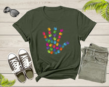 Load image into Gallery viewer, Colorful Human Hands Palms Showing Waving Hands Help Hand T-Shirt Colorful Hand Graphic Shirt for Men Women Kids Boys Girls Teens Tshirt
