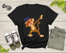 Load image into Gallery viewer, Cool Dabbing Dancing Monkey Wearing Sunglasses Hat Necklace T-Shirt Monkey Shirt for Men Women Kids Boys Girls Teens Graphic Gift Tshirt
