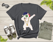 Load image into Gallery viewer, Cool Dabbing Dancing Polar Bear Wear Sunglasses Hat Necklace T-Shirt
