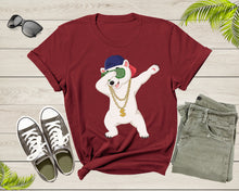 Load image into Gallery viewer, Cool Dabbing Dancing Polar Bear Wear Sunglasses Hat Necklace T-Shirt
