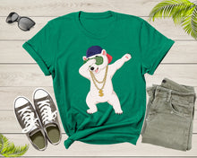 Load image into Gallery viewer, Cool Dabbing Dancing Polar Bear Wear Sunglasses Hat Necklace T-Shirt
