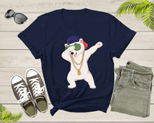 Load image into Gallery viewer, Cool Dabbing Dancing Polar Bear Wear Sunglasses Hat Necklace T-Shirt

