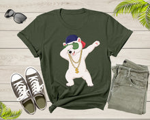 Load image into Gallery viewer, Cool Dabbing Dancing Polar Bear Wear Sunglasses Hat Necklace T-Shirt
