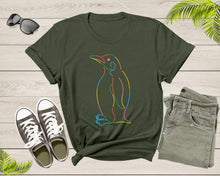 Load image into Gallery viewer, Colorful Emperor Penguin Bird Animal Standing Cool Profile T-shirt Penguin Shirt Penguin Lover Gift Animal Lover Shirt Emperor Penguin Shirt
