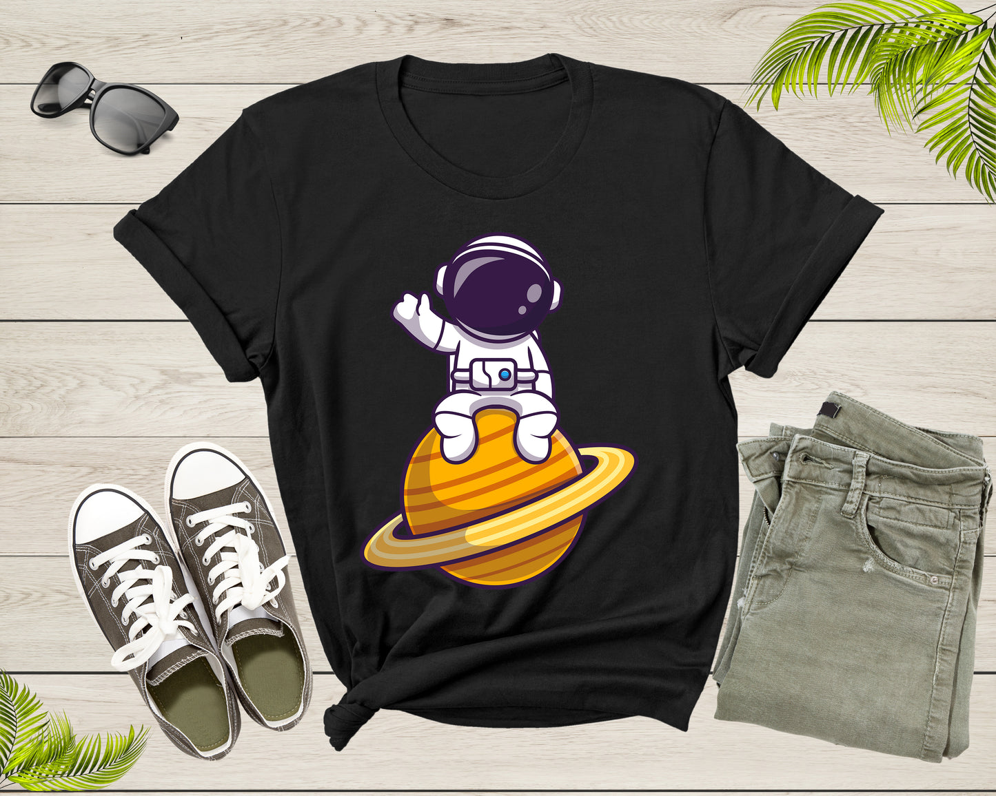 Astronaut Space Lovers Gift Planet Spaceman Graphic Saturn Adult Men Women Kids Boys Girls Shirt Astronaut Birthday Present T-shirt