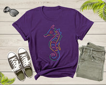 Load image into Gallery viewer, Colorful Ocean Sea Seahorse Underwater Fish Aquatic Animal T-shirt Seahorse Lover Shirt Marine Biologist Gift Seahorse Ocean Lover Shirt
