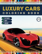 Load image into Gallery viewer, Exotic Luxury Cars Race Car Coloring Book Dream Luxury for Men Women Kids Boys Girls Teens 50 Vehicles Coloring Pages for Adults and Kids
