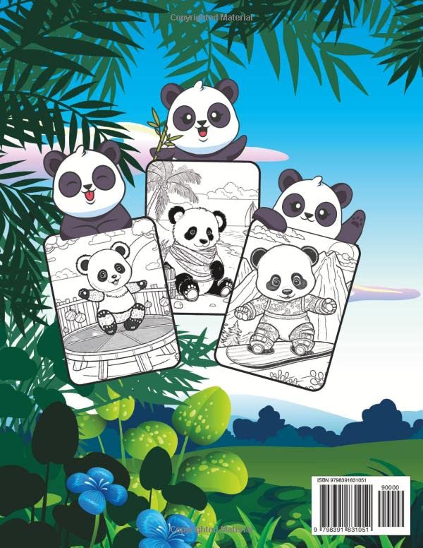 Cute Panda Coloring Book Jungle Animal Coloring Sheets For Kids Teens And Adults Coloring Pages Stress Relief Panda Zoo Wild Animal Book