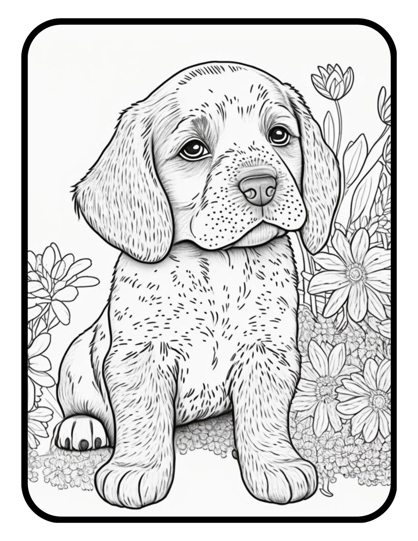Dog Puppy Coloring Book Coloring Pages For Kids Adults Girls Boys Teens Dogs Puppy Animal Coloring Pages Kids Easy Simple Activity Coloring