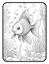 Load image into Gallery viewer, Fish Coloring Book For Kids And Adults Deep Sea Fish Unique Ocean Fresh Water Fish Amazing Sea Creature Fish Coloring Pages Under Sea Gift
