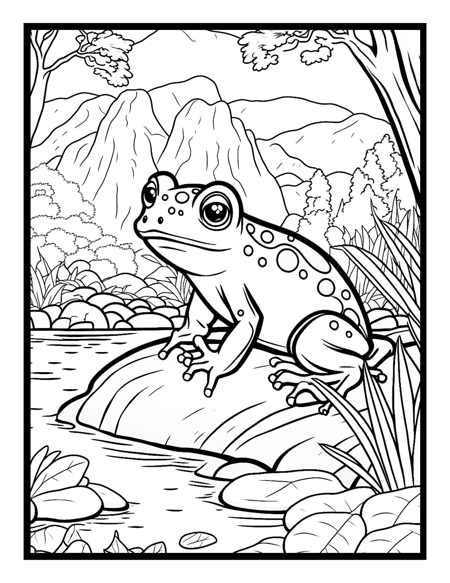 Cute Toad Coloring Book Frog Coloring Book For Adult And Kids Animal H –  Mode Art Design