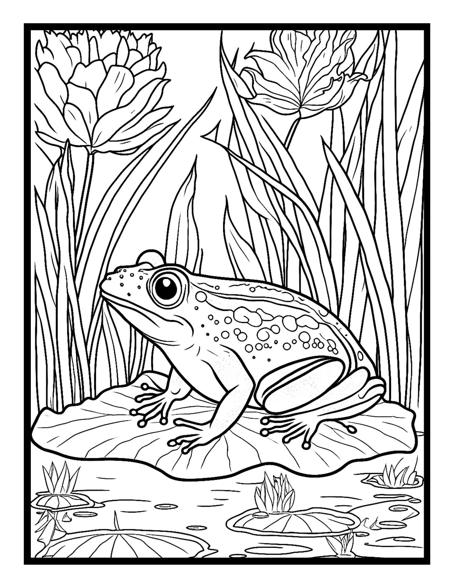 Cute Toad Coloring Book Frog Coloring Book For Adult And Kids Animal Habitat Coloring Jungle Animal Coloring Wild Life Animal Coloring Book