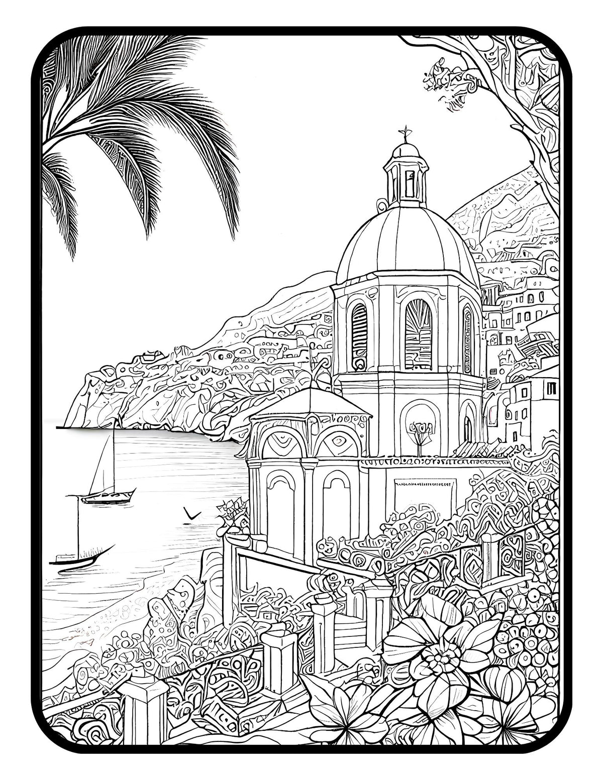 Places To Color Famous Places Coloring Book For Adults Travel Coloring Book Gift Lands ...