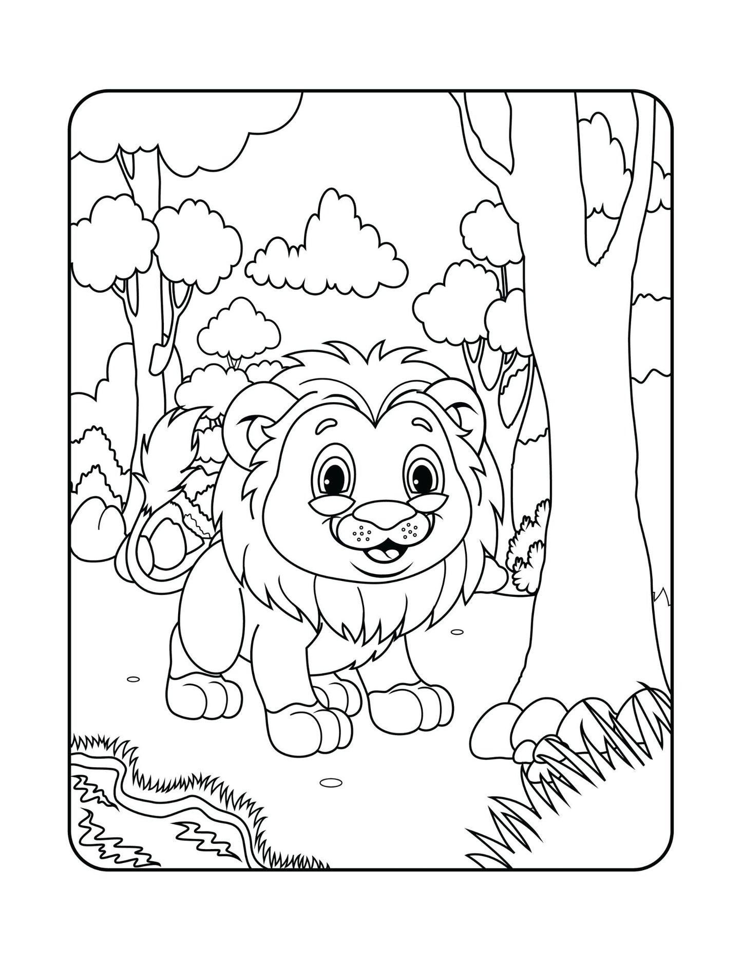 Happy Wild Animals Coloring Book For Kids Adults Zoo Animal Coloring Book 50 Jungle Animals Coloring Book Wild Animals Adult Coloring Book