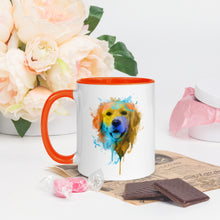 Load image into Gallery viewer, Watercolor Dog Coffee Mug with Color Inside Cute Dog Puppy Face Custom Coffee Mug Coffee Cup
