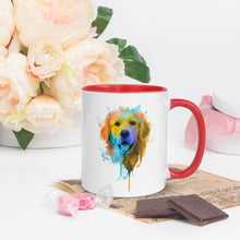 Load image into Gallery viewer, Watercolor Dog Coffee Mug with Color Inside Cute Dog Puppy Face Custom Coffee Mug Coffee Cup
