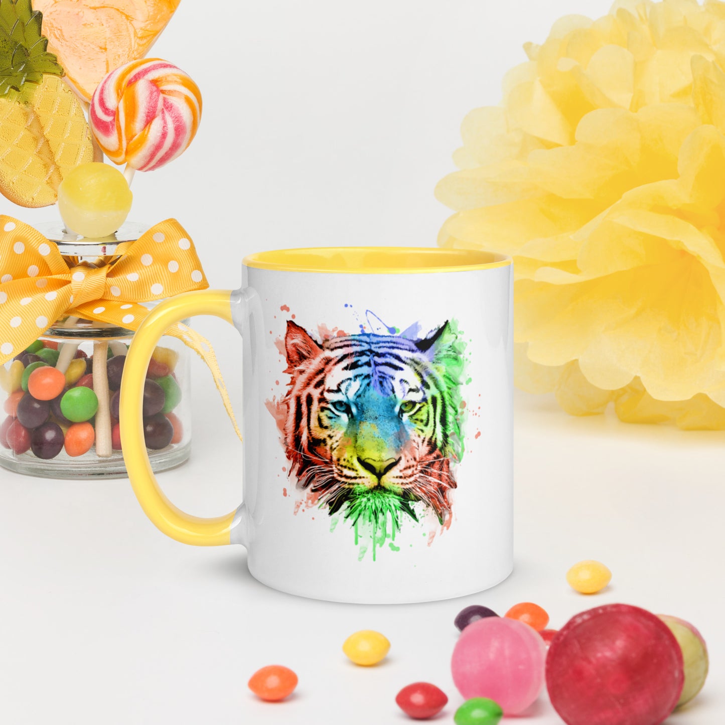 Personalized Tiger Mug Gift for Tiger Lovers Coffee Mug Gifts for Men Women Kids Cup Color Inside Animal Tiger Coffee Mug