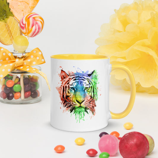 Personalized Tiger Mug Gift for Tiger Lovers Coffee Mug Gifts for Men Women Kids Cup Color Inside Animal Tiger Coffee Mug
